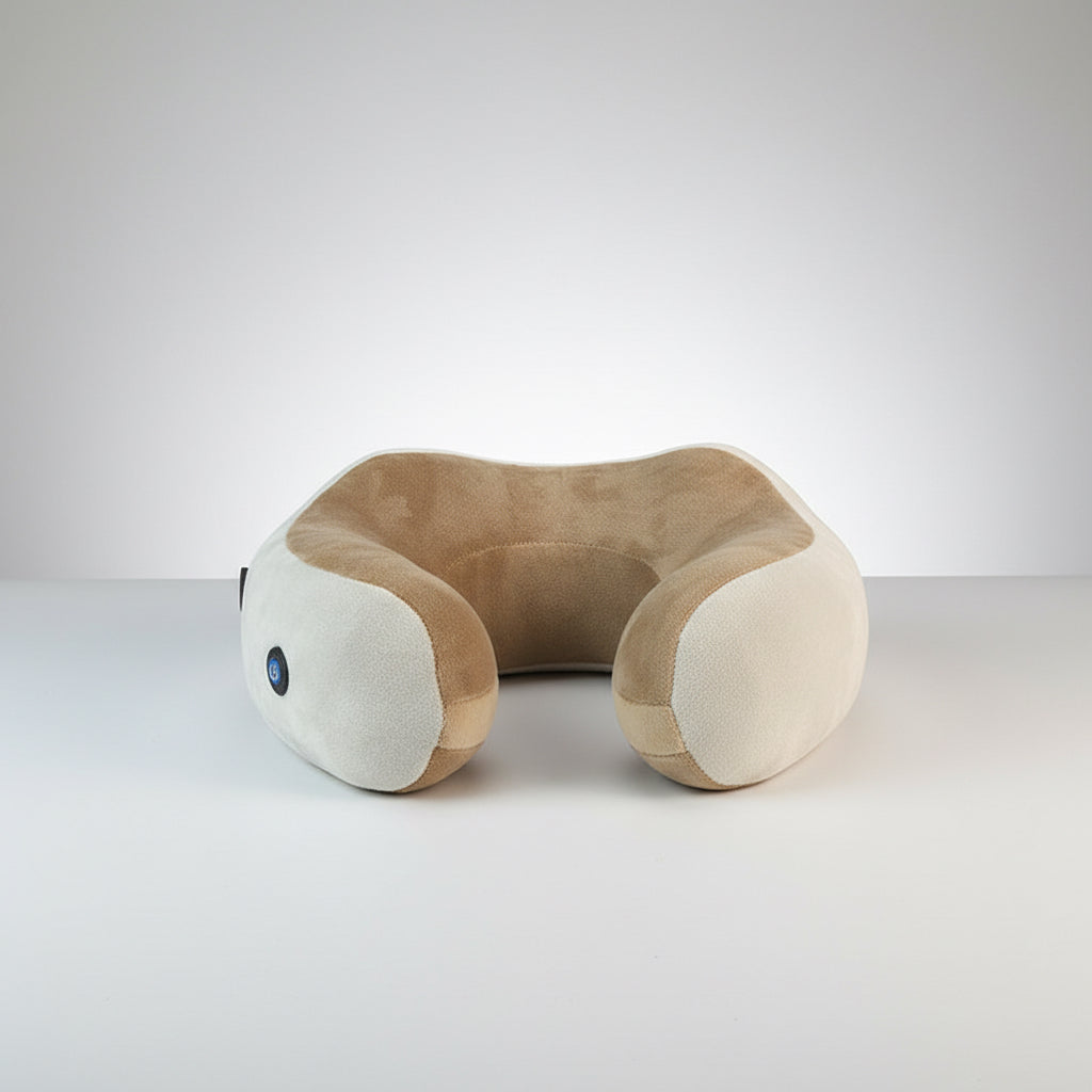 U-Shaped Neck Massage Pillow – Electric Memory Foam Travel Support