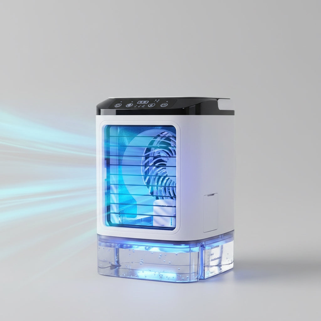 Mini USB Air Cooler – Portable Fan with Humidifying Mist
