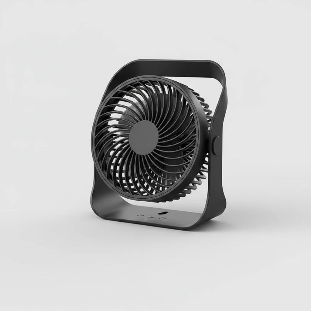 Portable Desktop Fan – 5-Speed, USB Rechargeable, 2000mAh